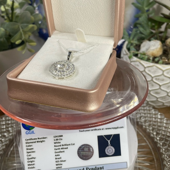 SALE‼️CERTIFIED 2.2ct Diamond Pendant. 925 Silver. Earth Mined. - Picture 3 of 14